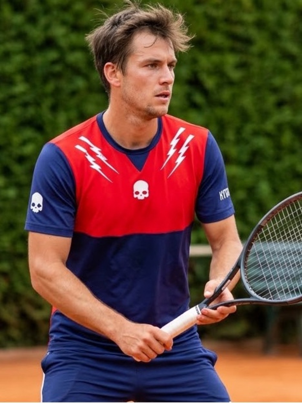 Hydrogen Tennis Color Block Navy and Red Athletic T Shirt Size L